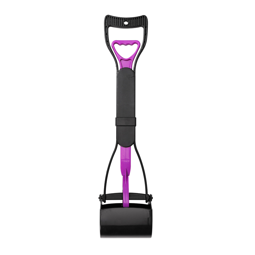 Recogedor de excrementos de perro con mango largo, pala para recoger residuos de mascotas, Herramientas de limpieza al aire libre: Morado / L - 60cm