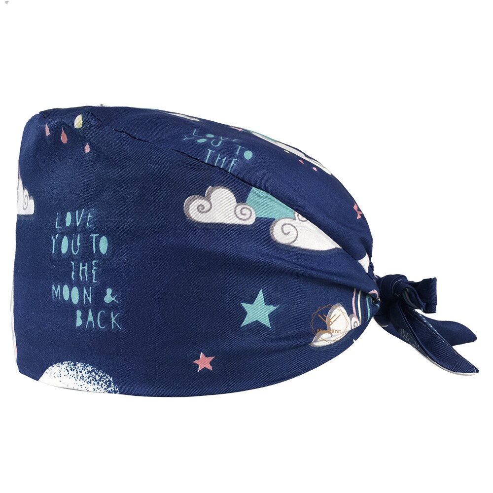scrubs hat adjustable Men woman Cartoon animal printing caps Multicolor pet store working hats Adjustable Scrub cap: 12116