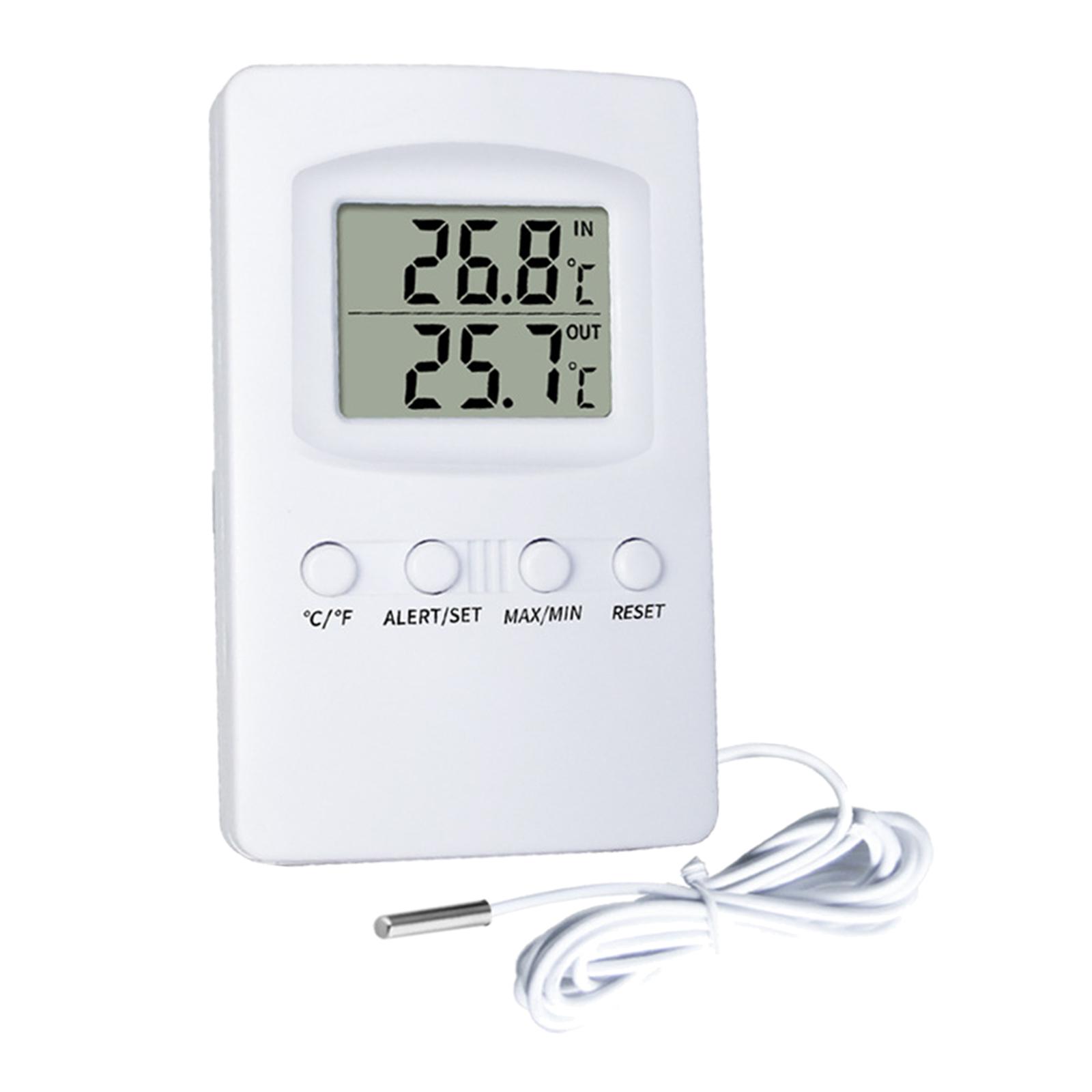 Digital Thermometer Max Min Temperature for Home °C/°F with Alarm with Probe