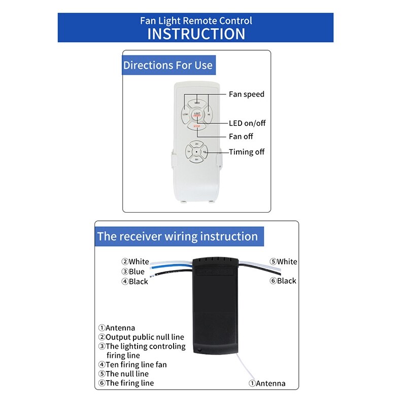 Ceiling Fan Remote Control Kit, Small Size Universal Ceiling Fans Light Remote, Speed, Light & Timing Wireless Control