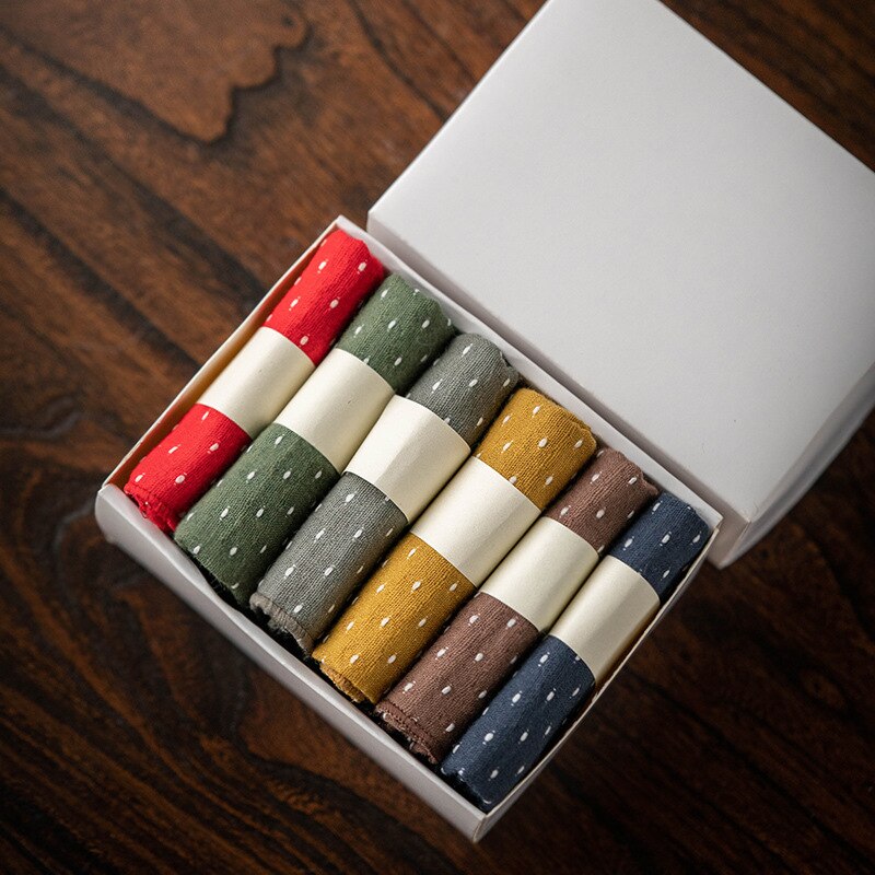 Chinese Red Cotton Dishcloth Table Napkins Green Tea Ceremony Dot Serving Yellow Tea Towel Accessories Brown Napkin For Plate