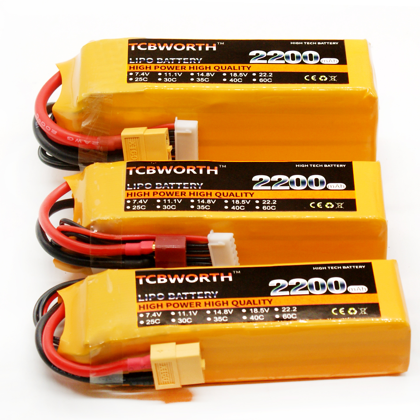 Batería LiPo 2S de 7,4 V, 1300, 2200, 3800, 5000 mAh, 25C, 35C, 60C, para Avión RC, Quadrotor, barco, Coche