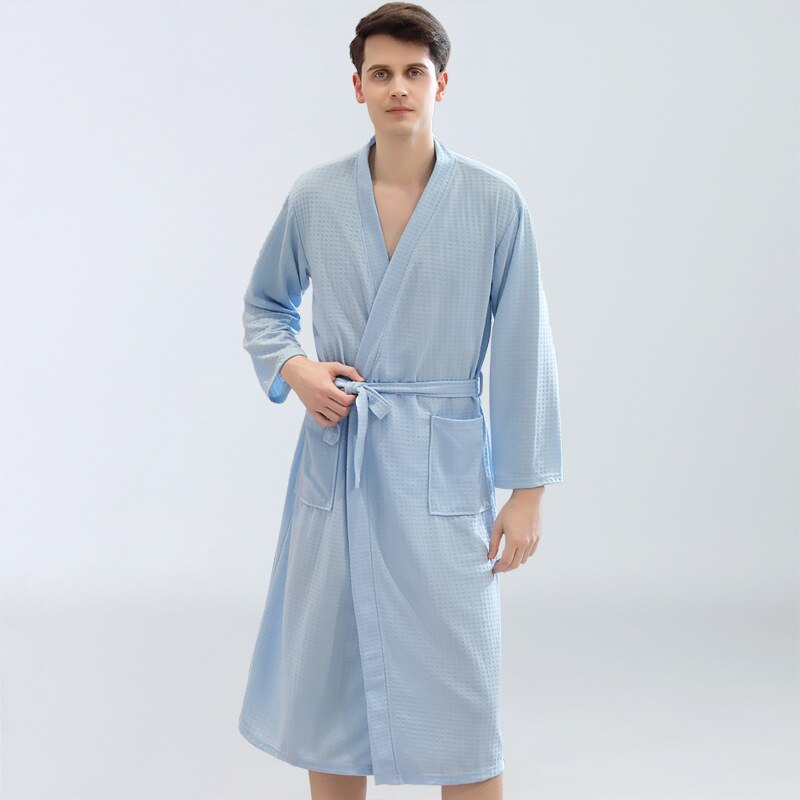 Thoshine-Bata de verano para hombre, ropa de dormir familiar, albornoz, pijamas informales para el hogar