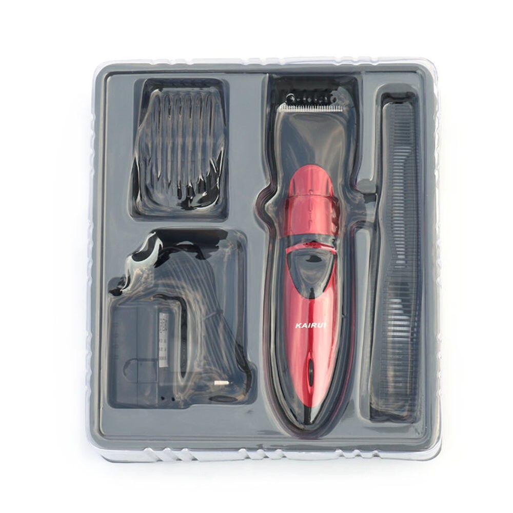 Elektrische Tondeuse Professionele Oplaadbare Tondeuse Haar Knippen clippers Machine Om Kapsel Baard Trimer Waterdicht: Red