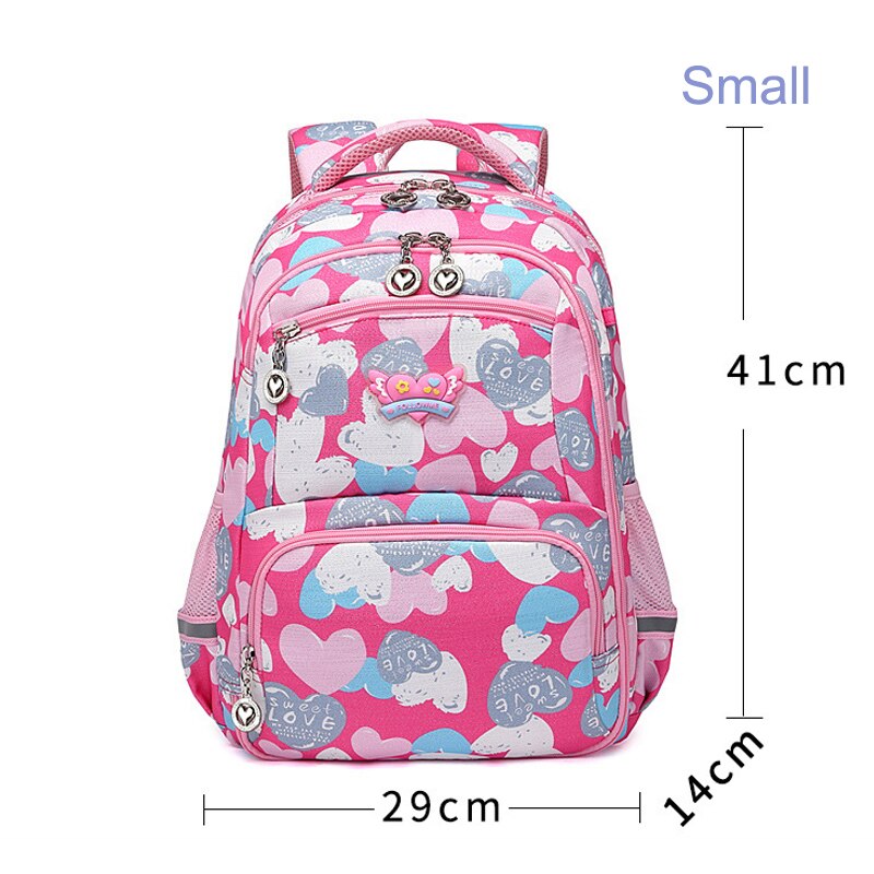 Dzieci 1-6 klasy szkolne plecaki dla dziewcząt z miłosnym nadrukiem wodoodporne torby robić szkoły podstawowej dzieci student plecak Mochila Escolar: mały róża