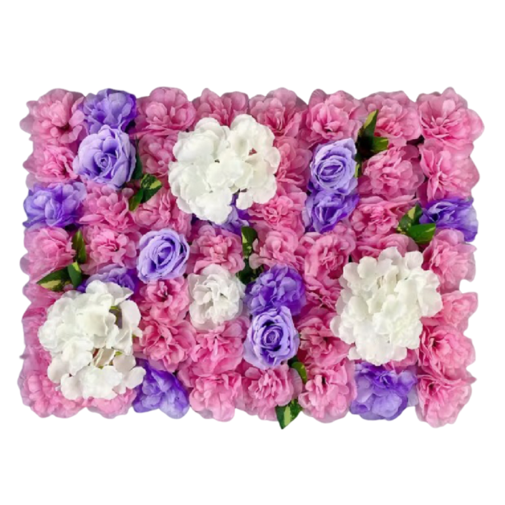 Handgemaakte Kunstbloemen Wandpanelen Realistisch 60x40cm Rozen Bruiloft Achtergrond Romantisch Duurzaam Zijden Rozen Bloemenwand: Roze