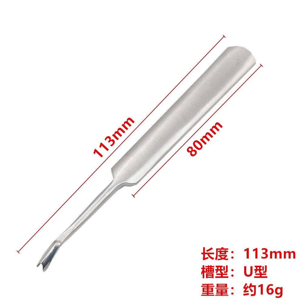 DIY Leather Tool Stainless Steel V Shaped U-Shaped Leather Groover Leather Sculpture Leather Art Simplicity Edger Trenching Tool: U Shaped 113 Size