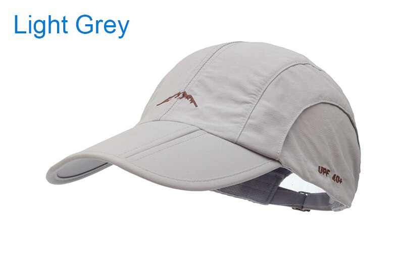 Lente Zomer Outdoor Sport Baseball Cap Sneldrogend Hoed Unisex Waterdichte Ademende Cap Opvouwbare Fietsen Hoed Bescherming Zon: Grijs