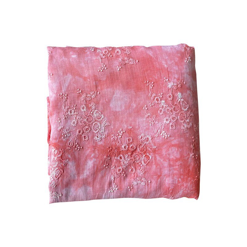 ramie fabric Heavy industry embroidery tissu Hand tie dyed dress shirt sewing