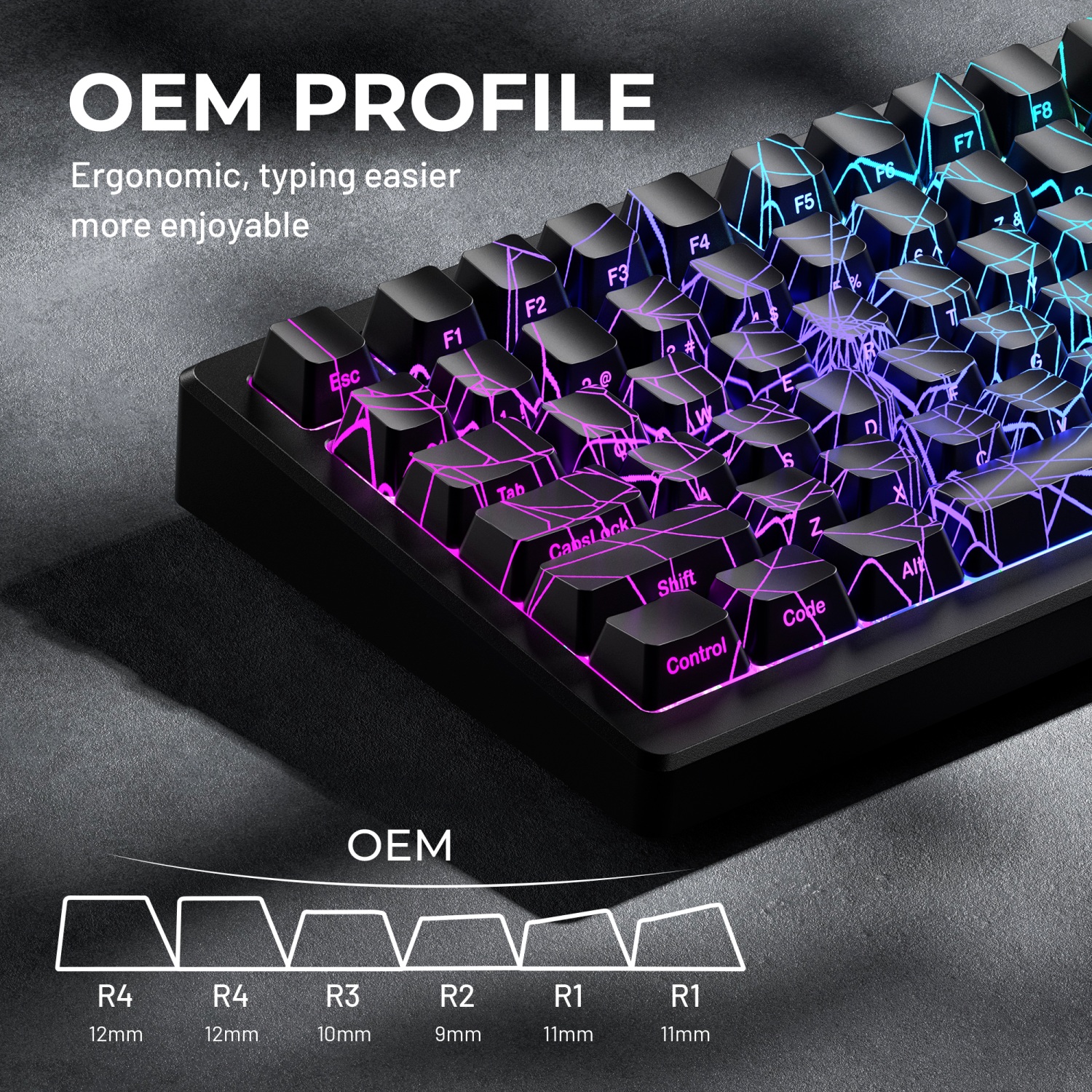 XVX Spider Web-versie Patroon Shine Through OEM-profiel IMD-Tech Keycap Set Zwarte Keycaps (alleen keycaps) 118 toetsen