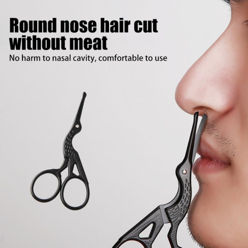 Stainless Steel Mini Portable Curved Mustache Nose Ear Hair Remover Trimmer Scissor Safety Tips Nose Hair Triming Makeup Tool