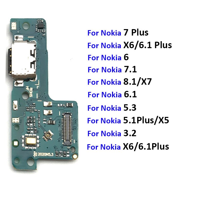 Type-C USB Charging Port For Nokia 6 7 plus 5.1 6.1 7.1 8.1 Plus X5 X6 X7 5.3 3.2 Dock Connector Flex Cable Board Ribbon