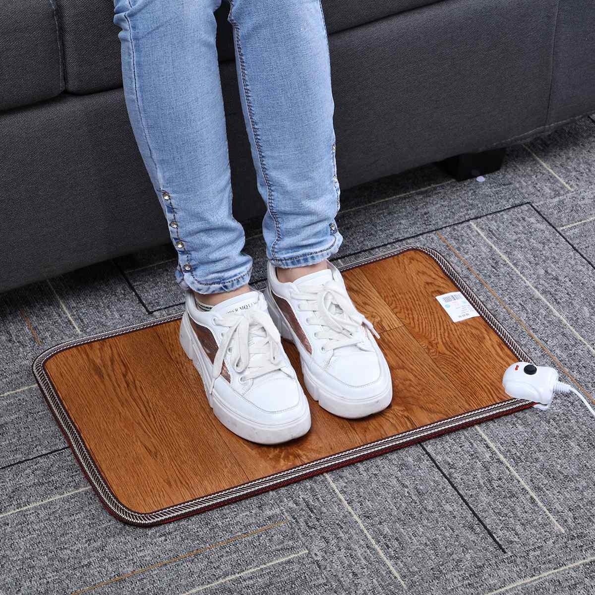 60W Leather Heating Foot Mat Pattern Warmer – Grandado