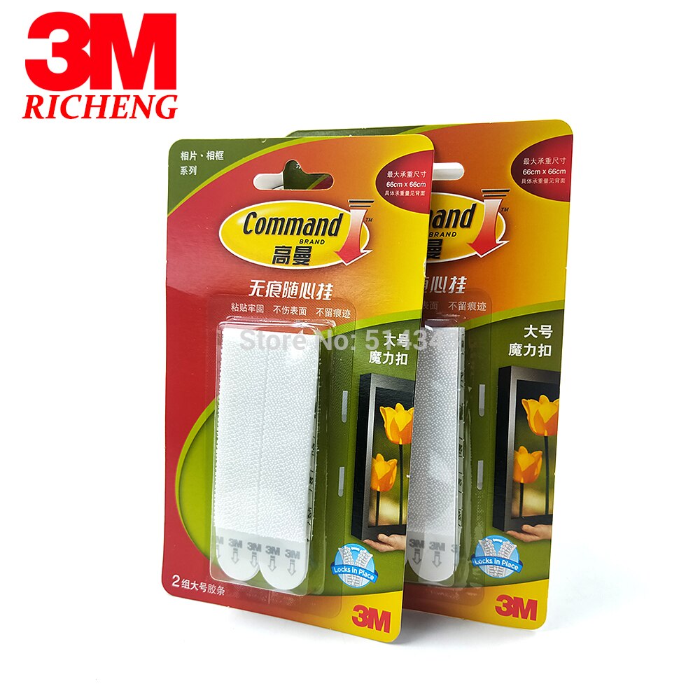 8pcs 3M Command Damage-free Large Picture hanging Strips 2 sets/pack Command Picture & Mirror Hanging Strips magic dual lock