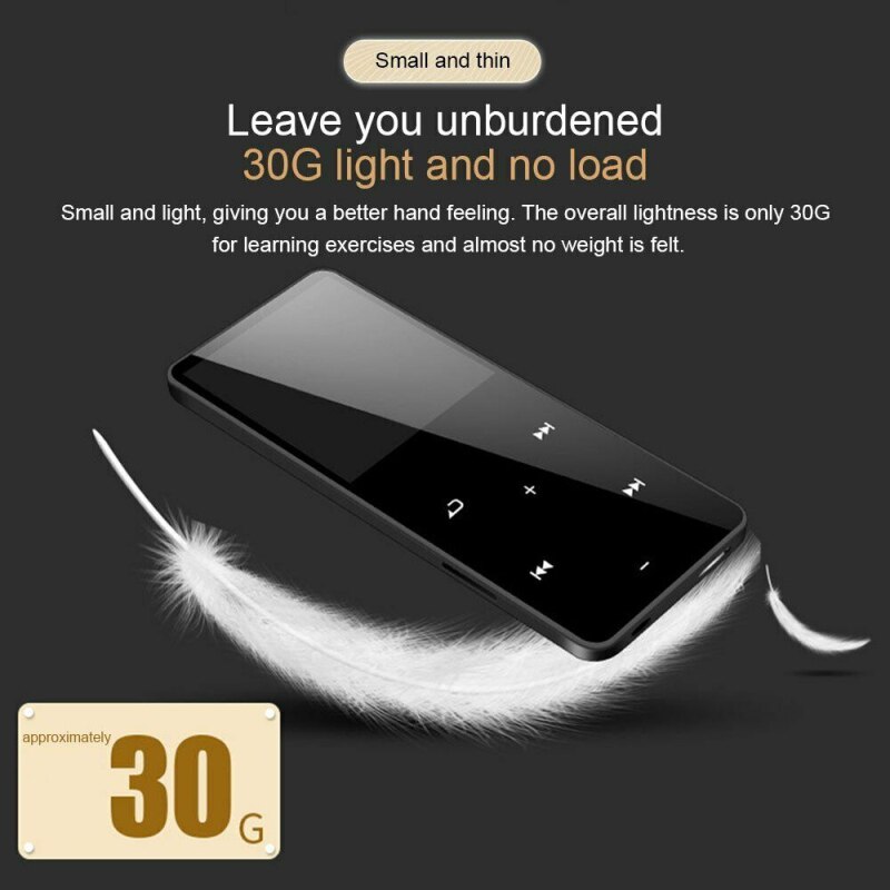 MP4 Player With Bluetooth Speaker Touch Key Built-in 4GB 8GB 16GB HiFi Portable Walkman With FM Radio Recording Music Player