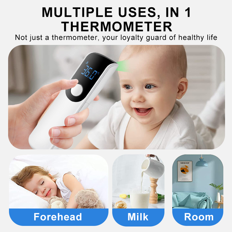 AiQUE Digital Thermometer Forehead Fever Non-Contact Body Termometro Infrared LED Fever IR Adult Baby Household Health Monitors