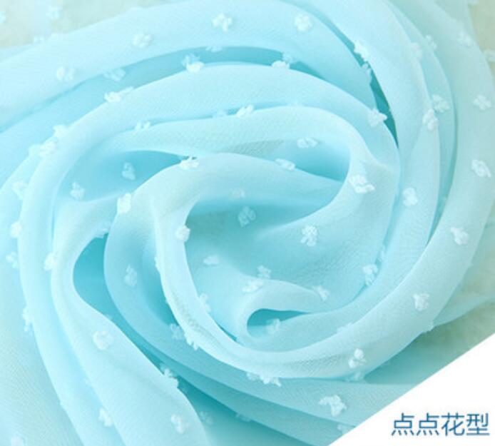 Cosplay kjole chiffon swissdot solid polkaprikket kjole stof swiss prikket chiffon stof kjole materiale: 7