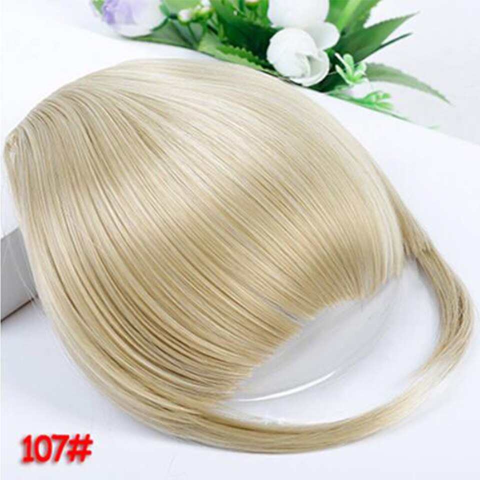 Clip de pelo con flecos para mujer, peluca de cabello con flequillo de aire Natural, accesorios para pelo sintético: B80-107