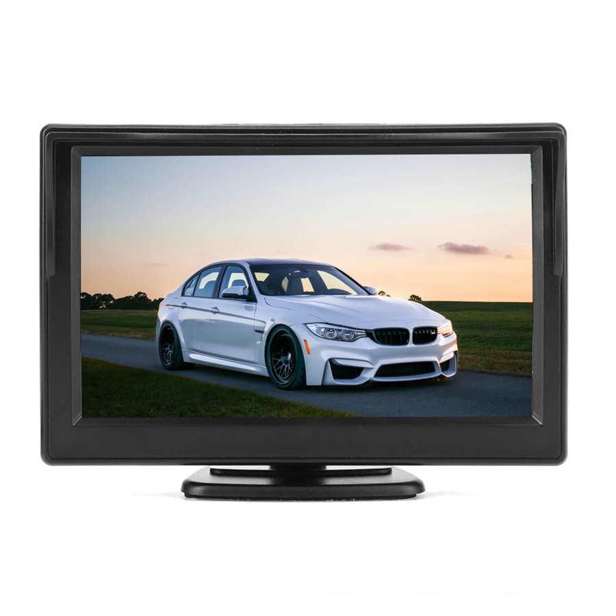 5 in Screen Monitor for Car TFT LCD Monitor 2CH Video Input with 8LEDs Night Vision Waterproof Camera