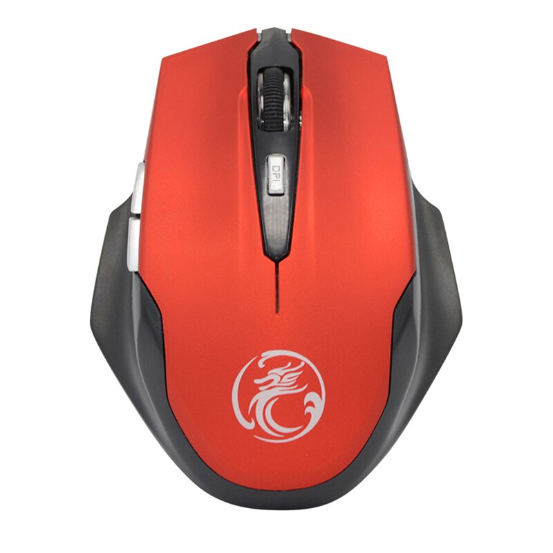 Imice ergonomische 2.4 ghz 6- knops opto-elektronische draadloze muis draadloze pc-computer gamingmuis muizen computer kantoor: Rood