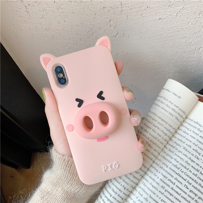 Cartoon cute frog pig silicone 8plus for Apple x hand shell XS Max Xer personal creativity for iPhone full soft shell