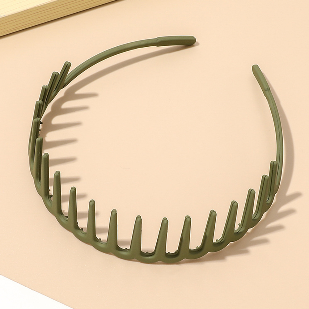 Rutschfeste Zick-Zack-Stirnbänder für Frauen und Mädchen, Haifischzähne, Kunststoff-Haarband, Zahnhaarkamm, Spitze, transparentes Stirnband: Schwarz