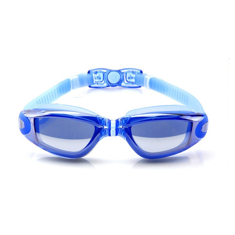 Galvaniseren Waterdicht Anti-Fog Badpak Bril Zwemmen Duiken Verstelbare Zwembril Dames Mannen Zwemmen Goggle: Plating blue