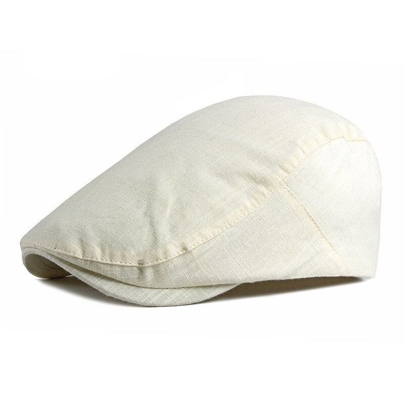 gorras hombre Sombrero plano de verano para hombre, boina fina y transpirable, viseras negras grises sólidas, gorros de espiga visera boina hombre: Beige