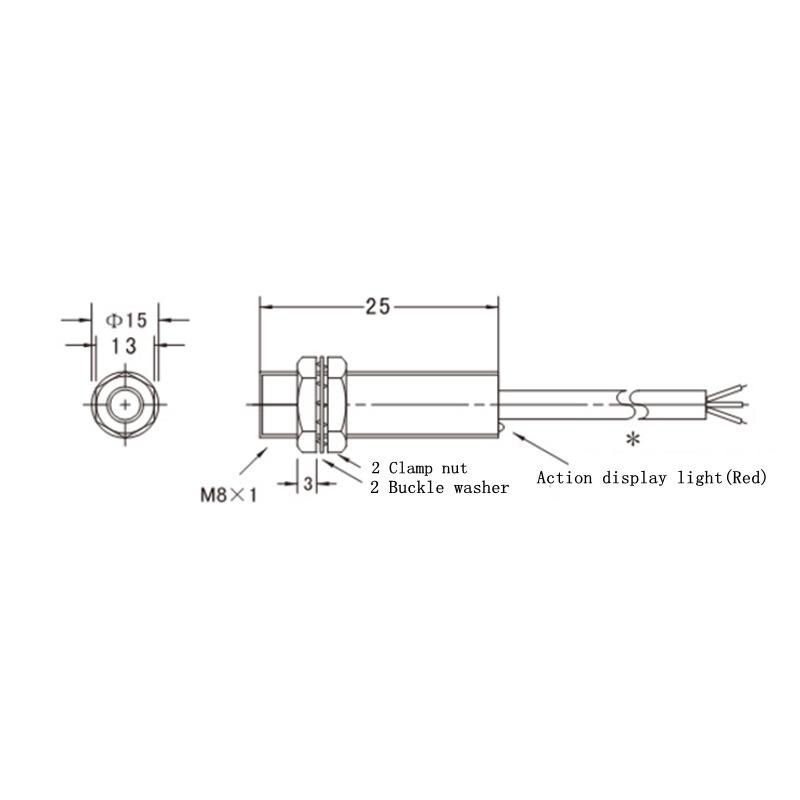 Normal Sensor DC6-36V M8 NPN/PNP Normal Open/Closed NJK-5001C/A/... – Grandado