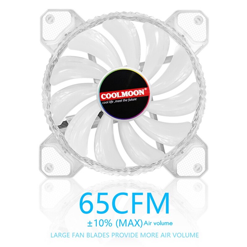 COOLMOON Computer Cooling Fan 12Cm Mute PWM Intelligent Temperature Control Shenguang Synchronous ARGB Chassis Fan