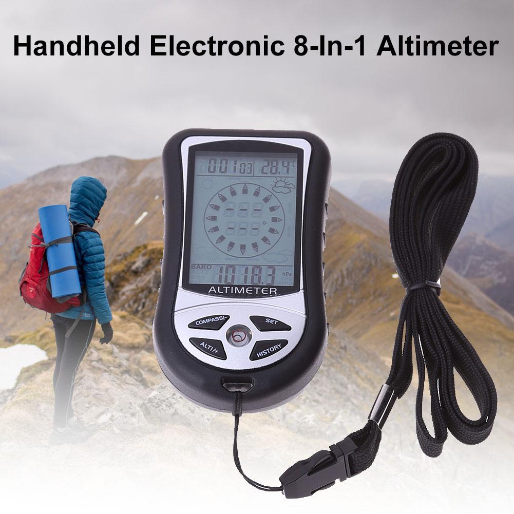 8 In 1 Outdoor Vissen Handheld Kompas Hoogtes Gauge Thermometer Barometer