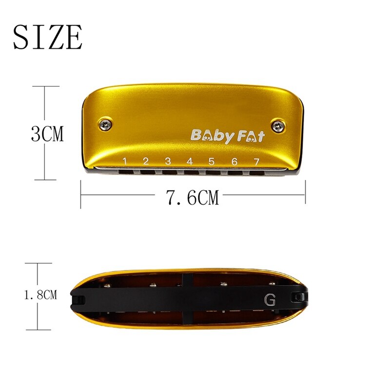 Blues Harmonica 7 Holes A-Key Beginner Diatonic Harmonica for Kids with Lanyard