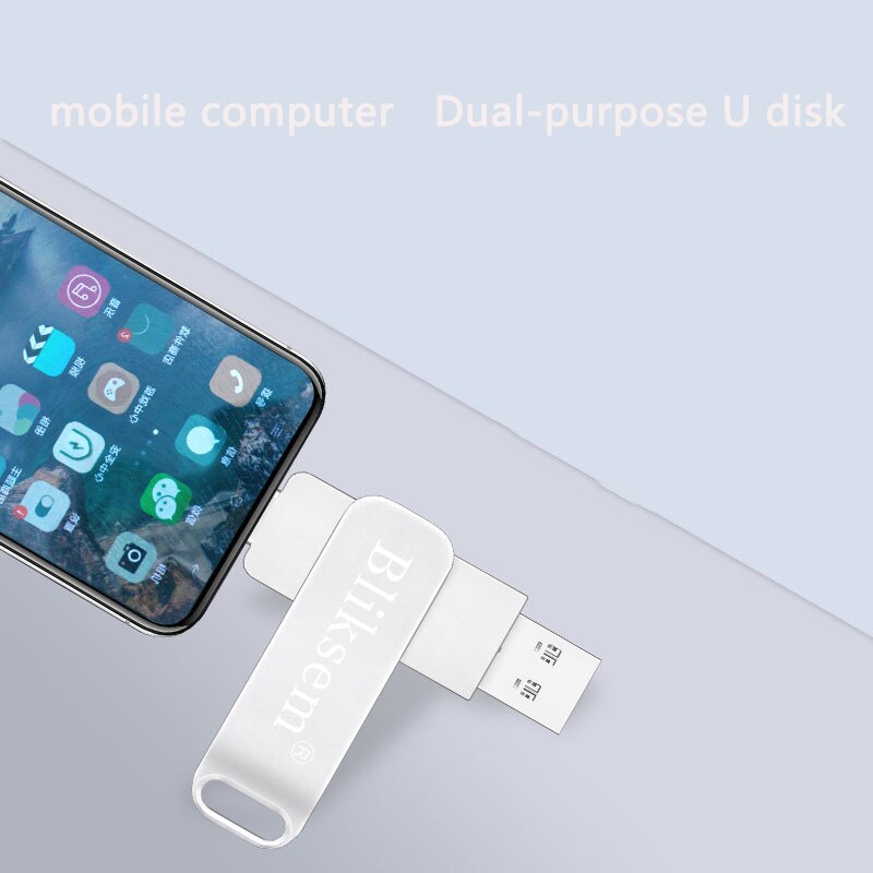 Bliksem Typ-C Blitz-Laufwerk otg 32GB 64GB Hochgeschwindigkeits-USB 2,0 für Computer-praktisch 3 in1 USB Metall Mini-Stock 32GB USB 64GB