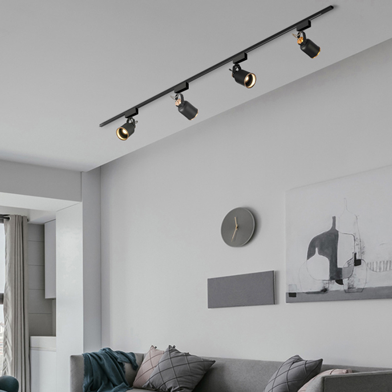 Aisilan-Alumínio LED Track Light, teto Rail Track Iluminação, Spot Spotlights, Pintura Display, GU10 Lâmpada, 7W, AC90-260V