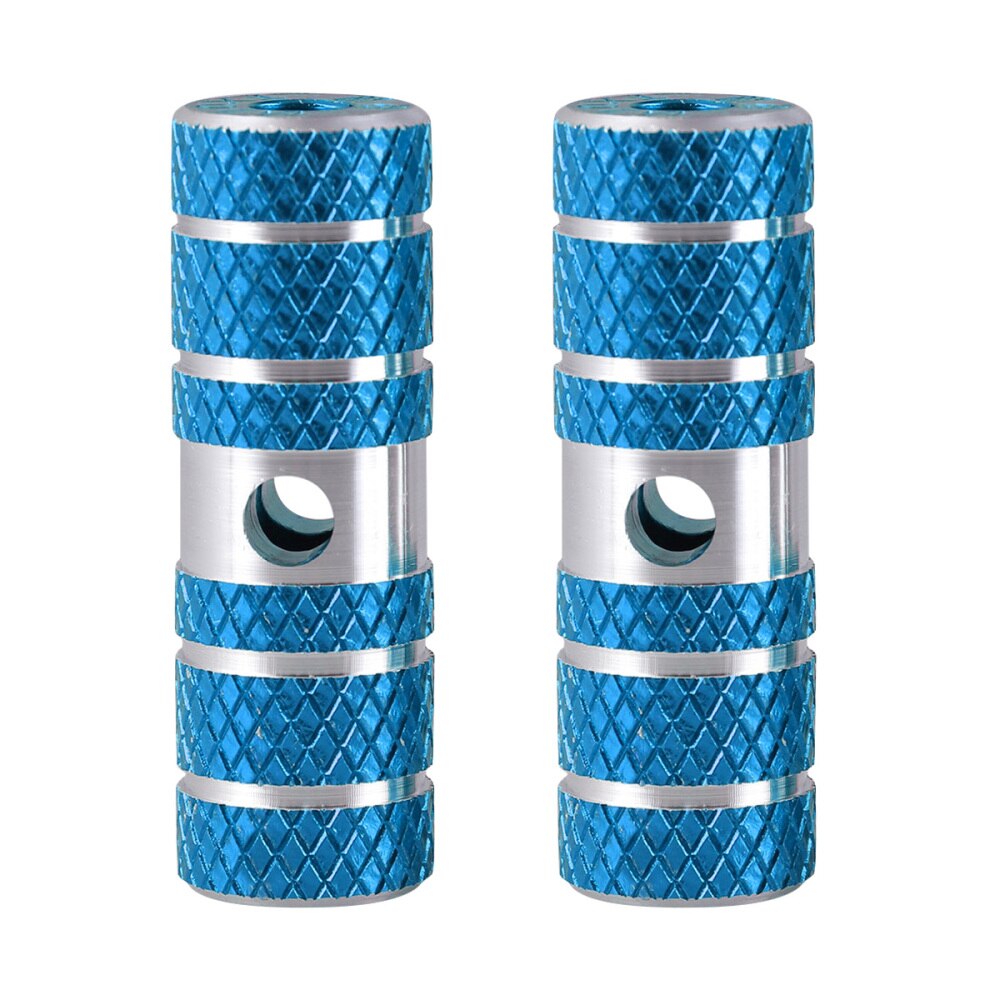 Een paar aluminiumlegering fiets cilinder stoel as stunt pegs voor mountainbike (zwart): Blauw