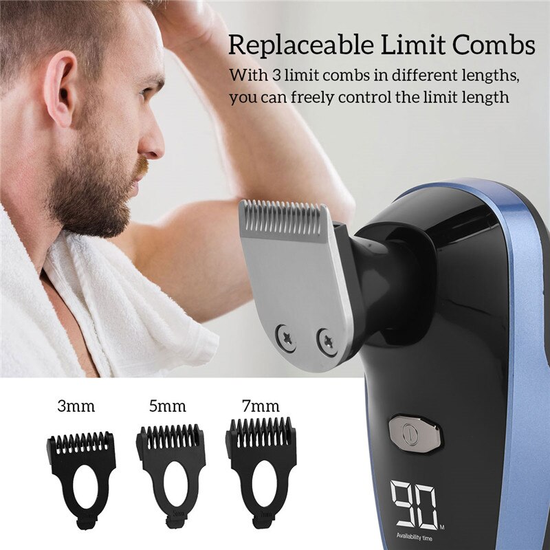 Ckeyin elektrisk barbermaskine mænd 5 in 1 skæg næse hårtrimmer 5d flydende roterende barbermaskine ansigtspleje rengøringsbørste genopladelig