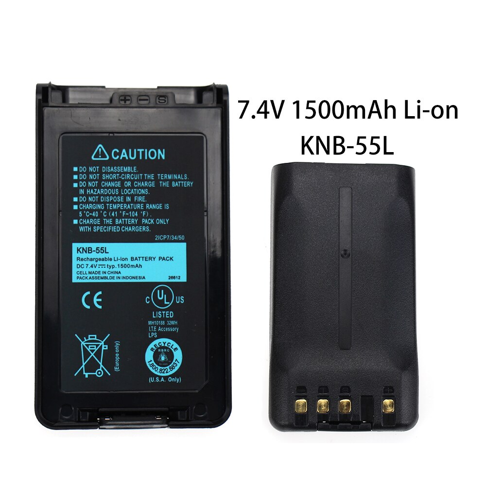 2x Pack - KNB-55L Batterie Ersatz (1500mAh, 7,4 V, Li-Ion) für Kenwood TK-3360 TK-3160 TK-2170 KNB-57L TK-3173 TK-3170 NX-320: Default Title