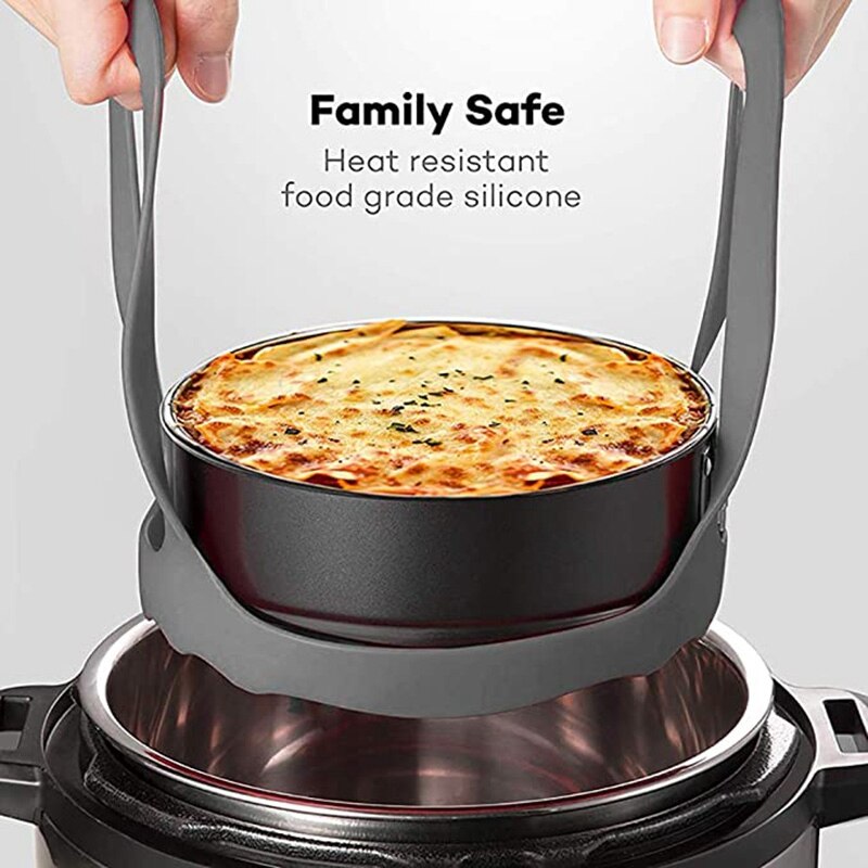 Élingue de cuisson pour autocuiseur, élingue en Silicone pour 6 Qt/8 Qt, support de cuisson à vapeur multifonctionnel gris: Default Title