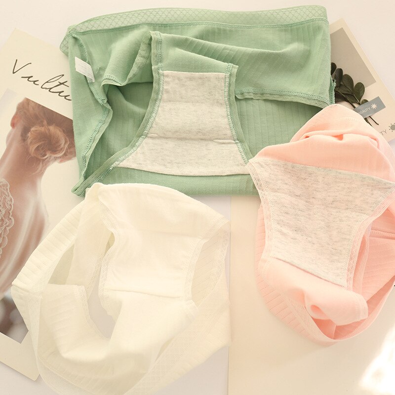 teenager students Underwear 6pc/lot Cotton lovely solid Briefs young Girls Panties