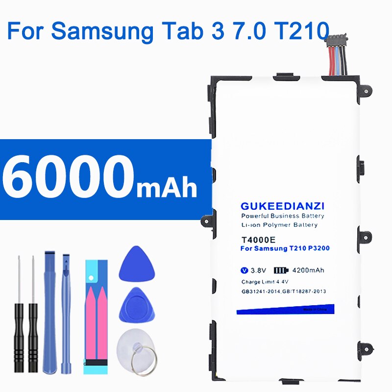 6000mA T4000E Tabletten Batterij Voor Samsung Galaxy Tab 3 7.0 Sm T210 T211 T215 Gt P3210 P3200 Oplaadbare Lithium Batterijen
