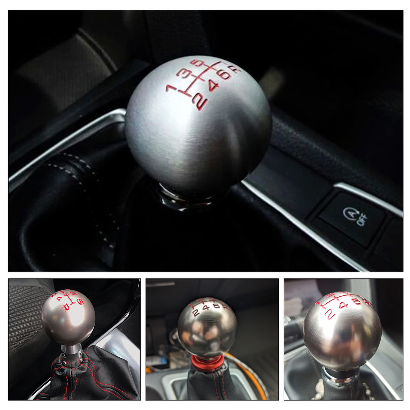 Pommeau de levier de vitesse en aluminium, 5/6 vitesses, en forme de boule, M10 x 1.5, pour Honda Fit Civic City FD2 FN2 EP3 TYPE R DC2 DC5 AP1 AP2 S2000 F20C