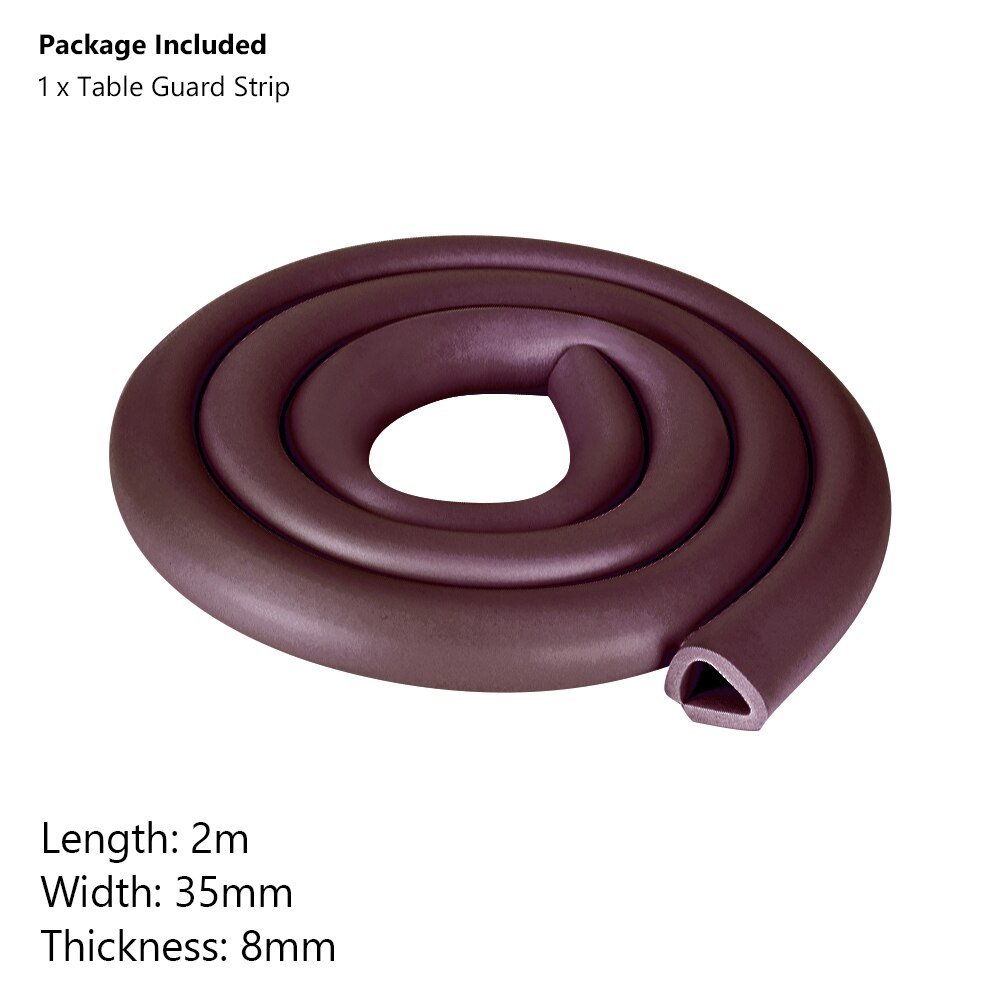 Soft Safety Baby Desk Table Edge Guard Strips Security U Shape Kids Protection Bumper Edge Angle Home Anti-collision Strips: brown