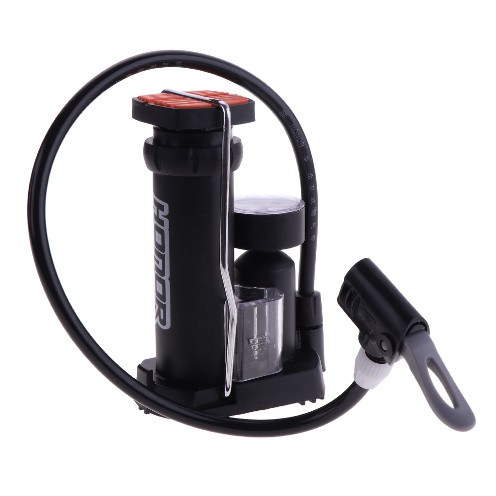 Lightweight Bike Foot Activated Pump W/ Pressure Gauge Mini Air Pump
