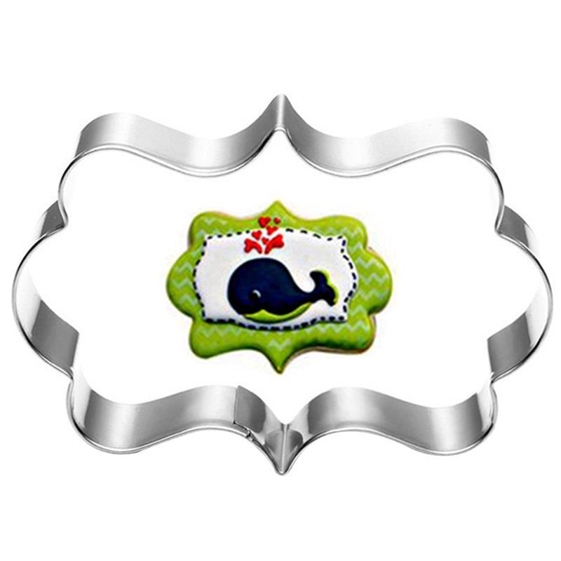 Sukkerkakeform 3 stk plakkekutterkaker ramme diy kake oval firkantet rektangel fancy rustfritt kakeform: 2