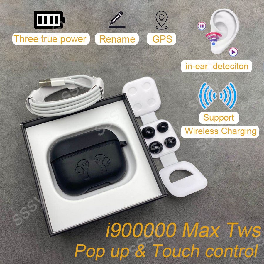 i900000 Max TWS 1:1 Air 3 Wireless Bluetooth Earphones Pressure Sensor Sensor PK H1 chip i900000 i90000Pro i99999 plus