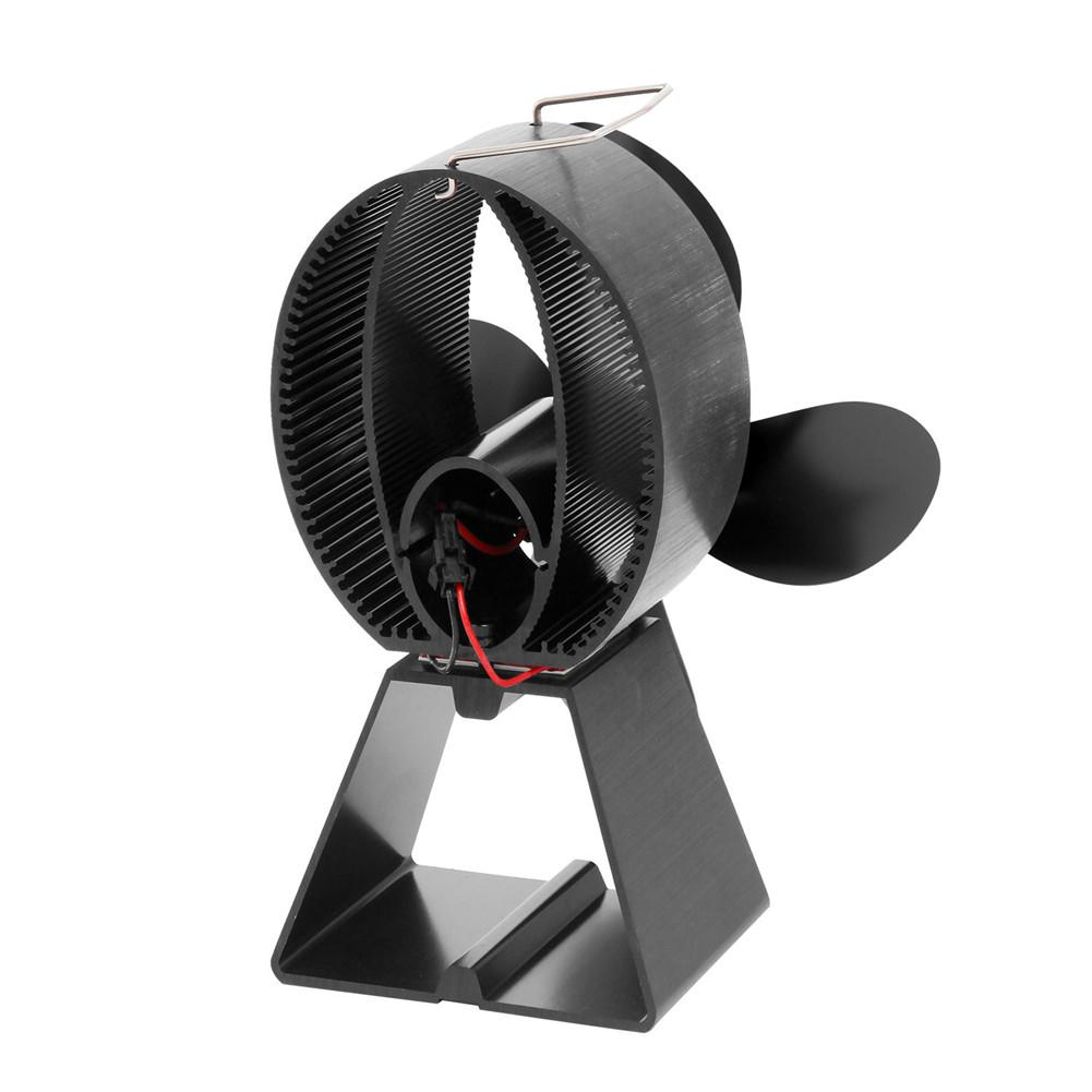 4 Blades Heat Powered Stove Fireplace Fan Wood Burner Eco Friendly