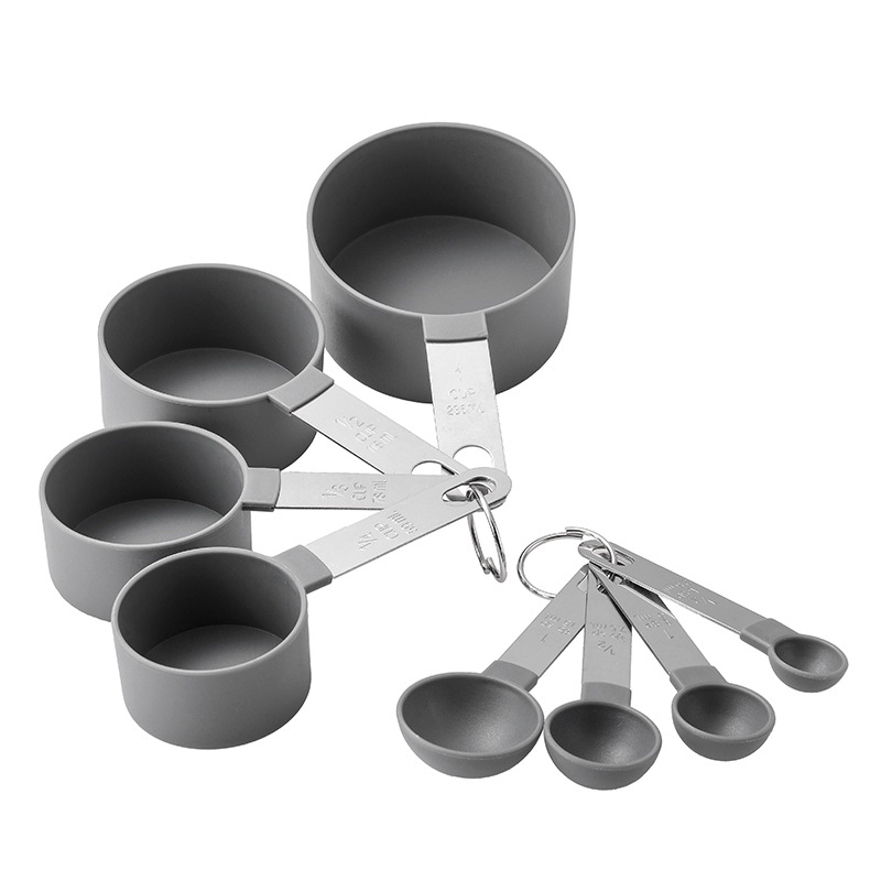 5/10pcs Measuring Tools Kitchen Measuring Spoons Teaspoon Sugar Scoop Cake Baking Flour Measuring Cups Kitchen Measuring Spoons: Gray set