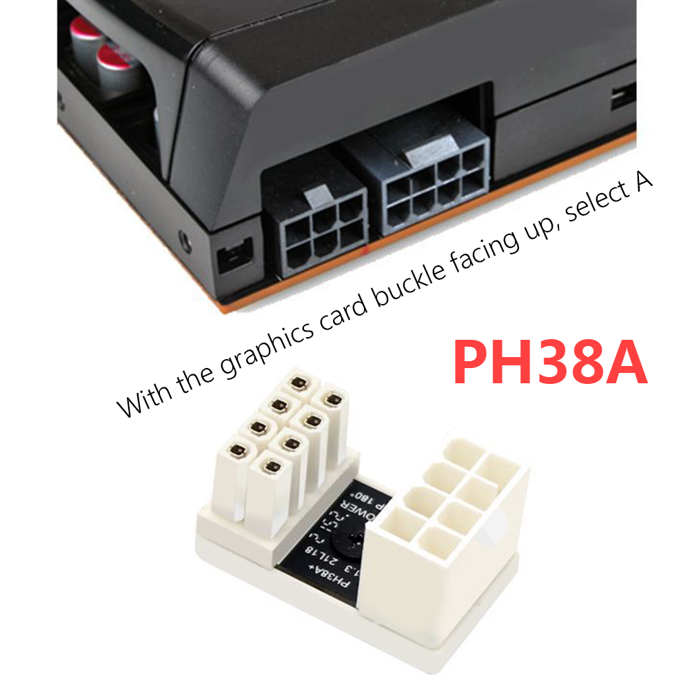 Atx 8 Pin 6pin Naar 90/180 Graden Stekker Adapter Moederbord Voedingskabel Connector Diy Gpu Adapter: Grey