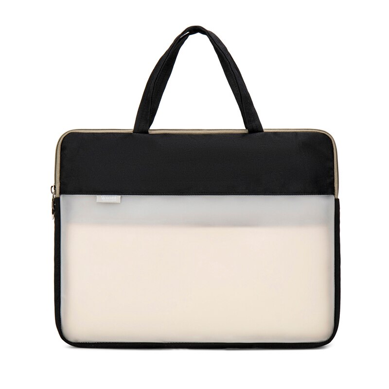 Laptop Tas 13.3 14 Inch Waterdichte Notebook Tas Document Zak Voor Mannen Vrouwen Handtas Aktetas Tas: Black