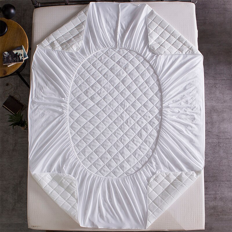 Quilted Waterproof Mattress Cover Brushed Fabric Anti-mite Breathable Knitted Bed Protection Pad Mattress Protector